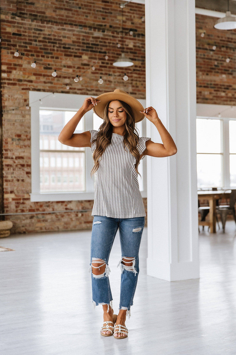 Priscilla Striped Ruffle Top