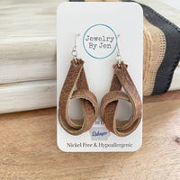 Cheyenne Leather Loop Earrings – Genuine Leather, Nickel-Free Western Boho Jewelry
