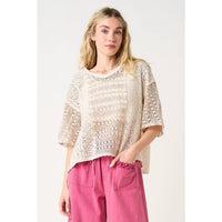 The Indie Crochet Knit Top: Natural