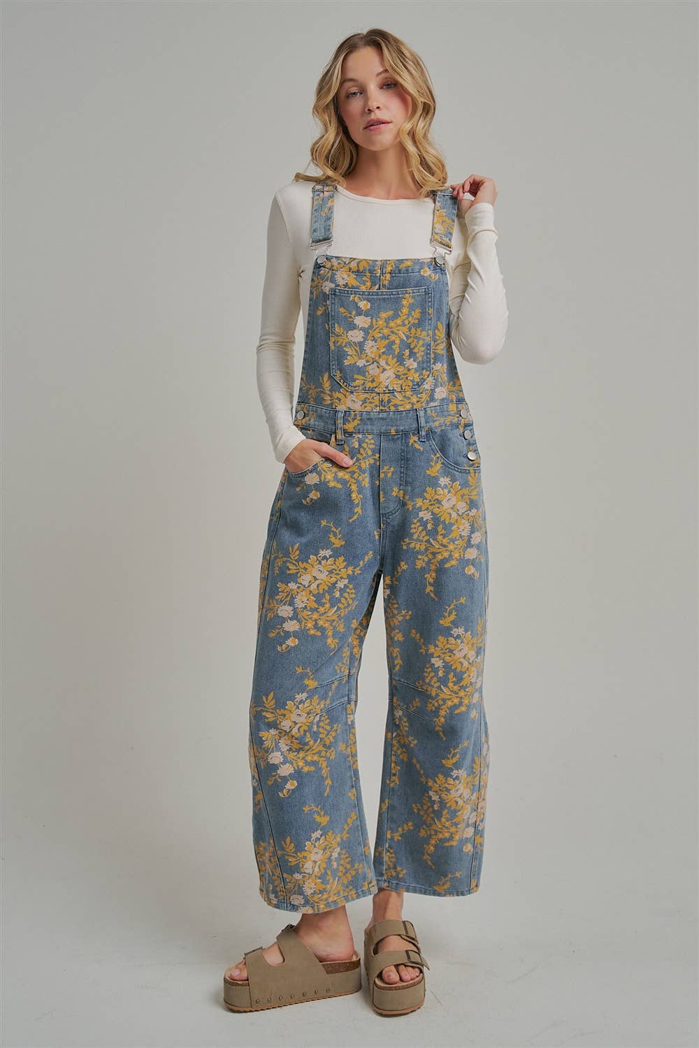 The Golden Hour Floral Denim Overalls