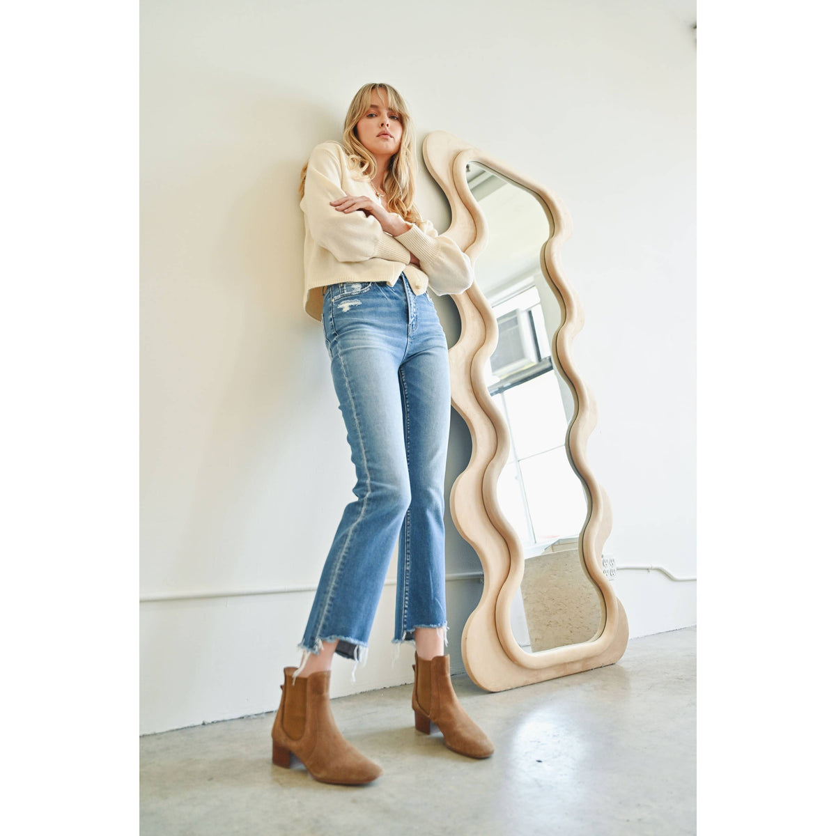 Sienna Step Hem Super High Rise Straight Jeans – Mica Denim