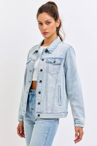 Delilah Oversized Denim Jacket – Women’s Lightweight Distressed Jean Jacket