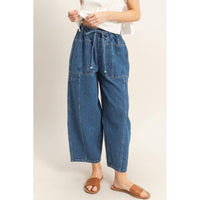 Wide Pants With Oversize Pockets: L.BLUE / S-M-L(2-2-2)