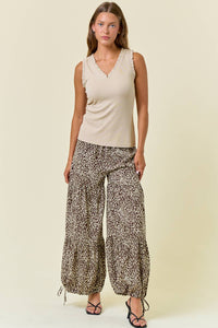 Alessia V-Neck Frill Trim Knit Tank – Women’s Sleeveless Ribbed Layering Top