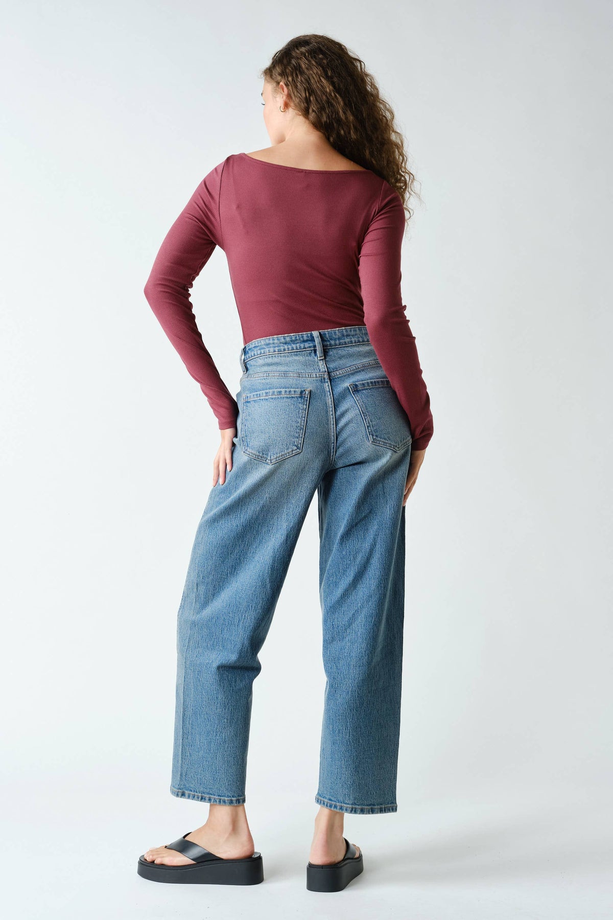 Barely There Boat Neck Micro-Ribbed Top