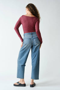 Barely There Boat Neck Micro-Ribbed Top