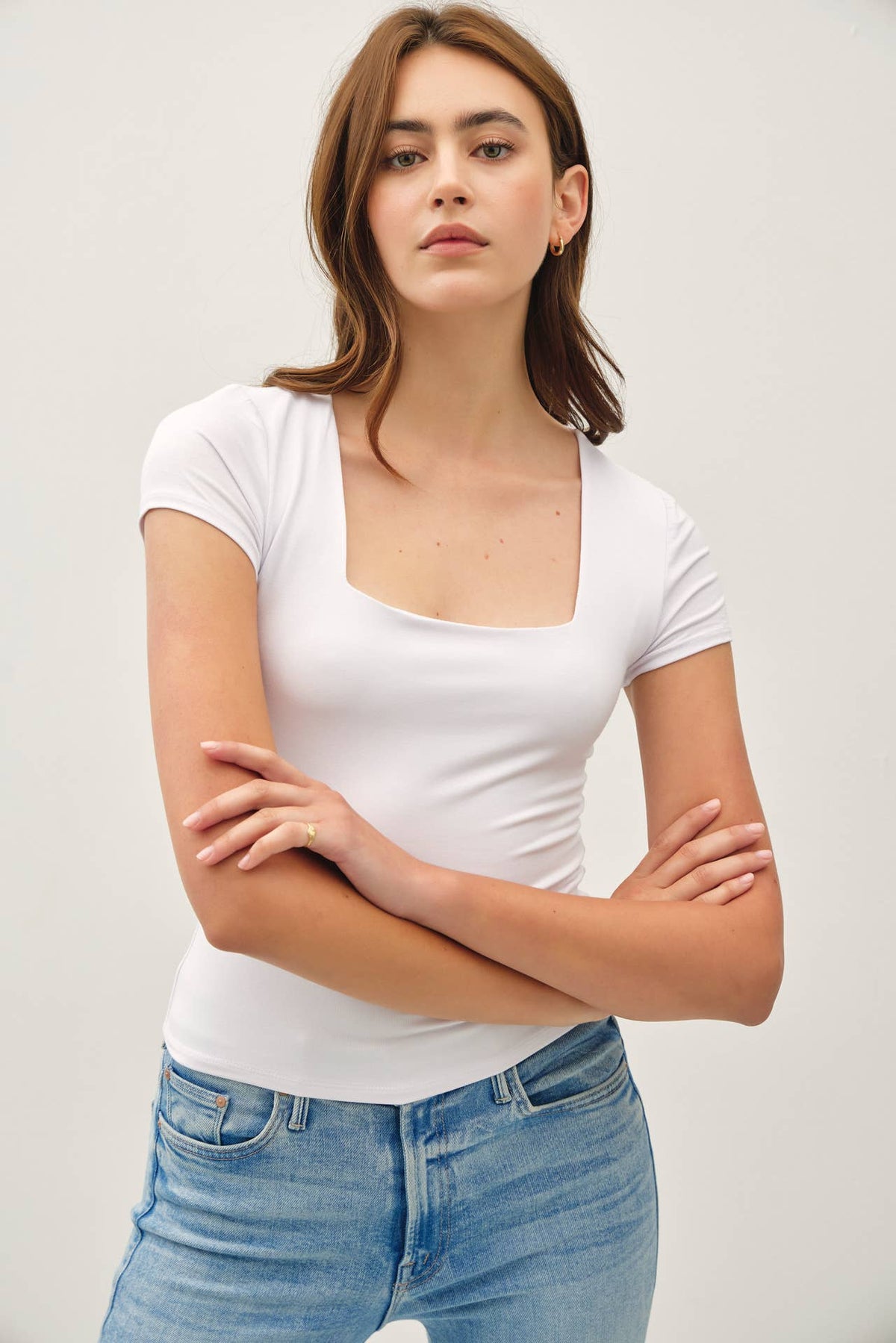 Emma Essential Square Neck Tee