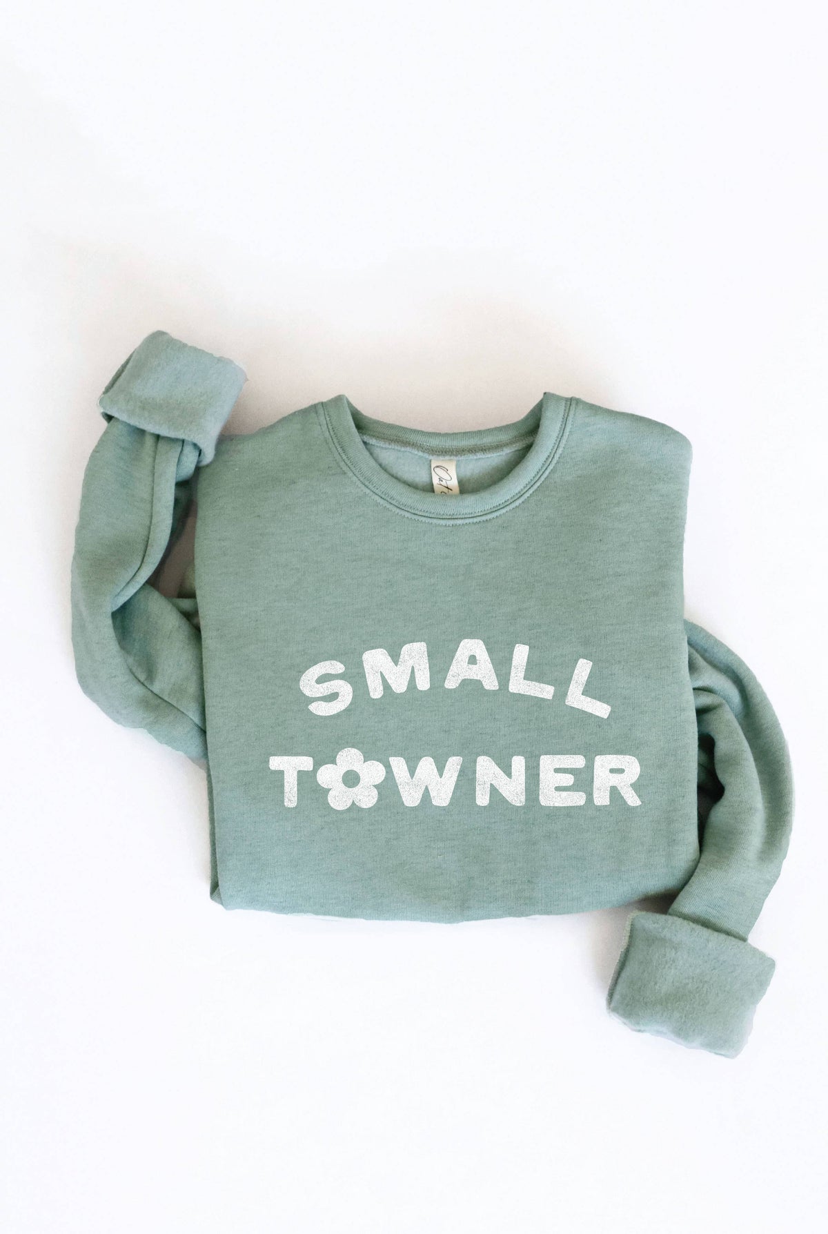 Small Towner Graphic Sweatshirt: Sage – Unisex Fleece Crewneck Pullover