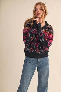 After Hours Floral Sweater: Multi