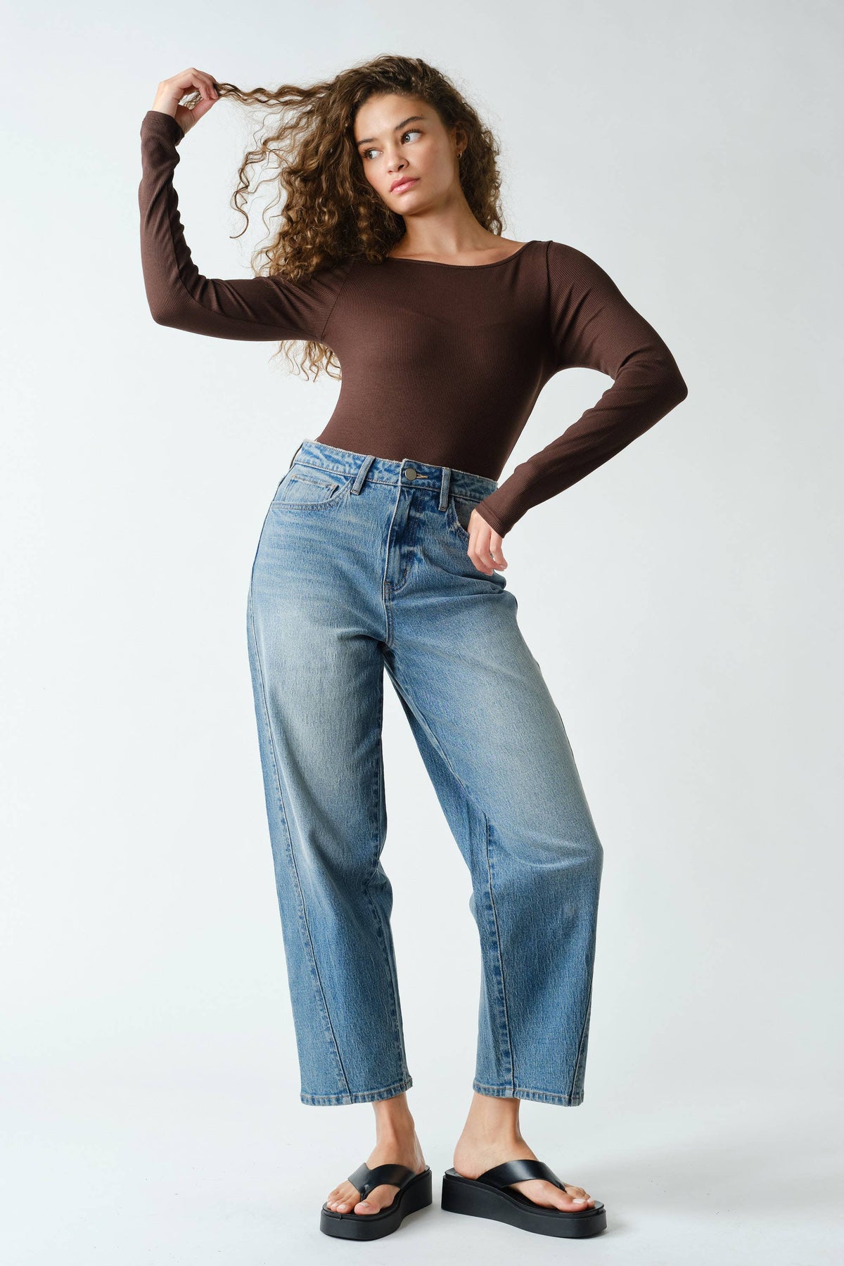 Barely There Boat Neck Micro-Ribbed Top