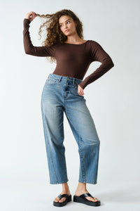 Barely There Boat Neck Micro-Ribbed Top