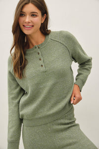 Take It Easy Henley Sweater
