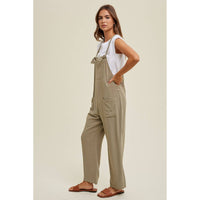 Jenni Linen Overalls: Olive