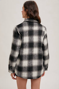 Dakota Plaid Flannel Shacket with Pockets – Brown Cream & Rust Ivory