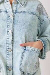 The Oakley Floral Denim Shacket