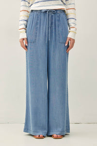 The Camden High Rise Wide Leg Pants – Pull-On Elastic Waist Draped Everyday Trousers for Women