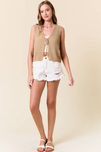 The Brynn Knit Tie Vest – Cropped Sleeveless Layer
