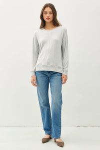 The Remi Hacci Knit Pullover – Soft Gray, Cream & Mocha