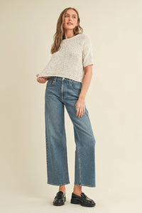 The Harper Confetti Sweater: Cream