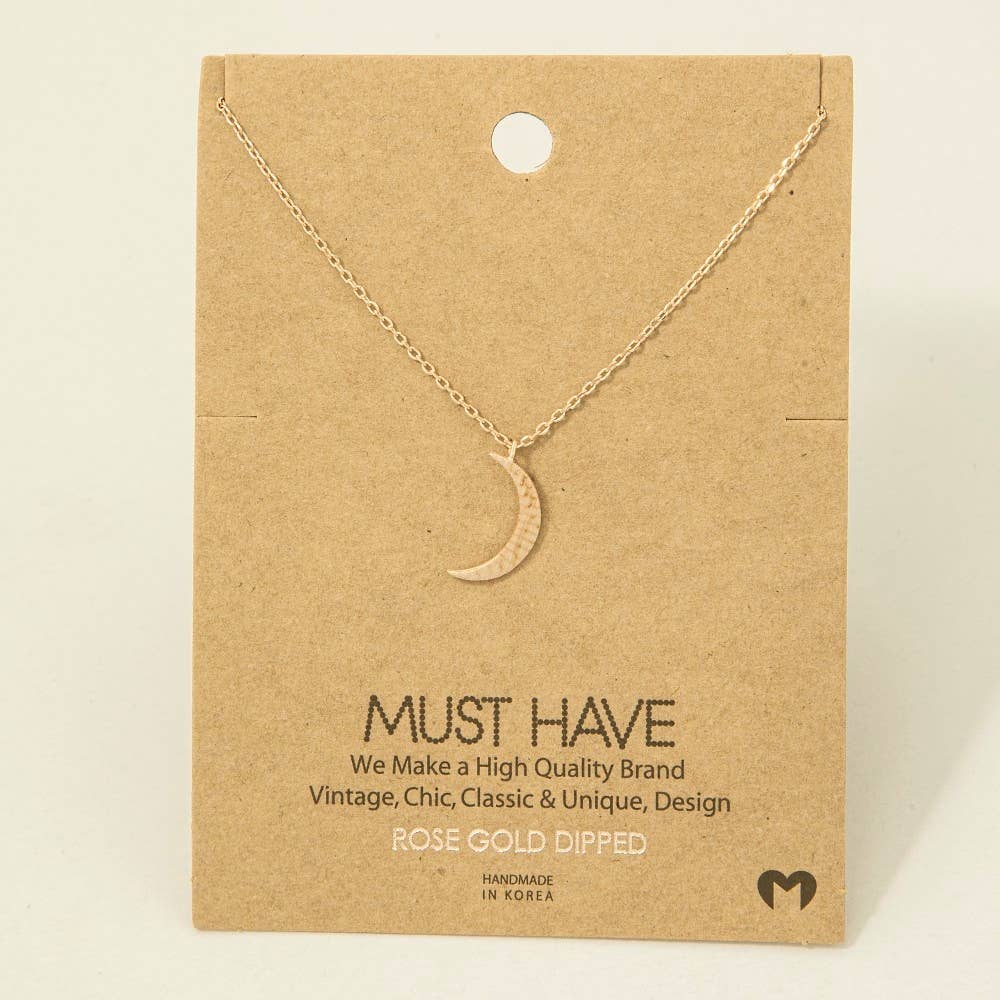 Moon Crescent Pendant Necklace – Gold or Silver