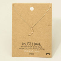 Moon Crescent Pendant Necklace – Gold or Silver