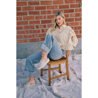 The Sutton Vintage Wash Side Seam Cuffed Straight Jeans