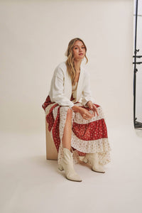 EVERYDAY ESEENTIAL EASY LAYERING BALLOON SLV WAFFLE CARDIGAN: OLIVE / L