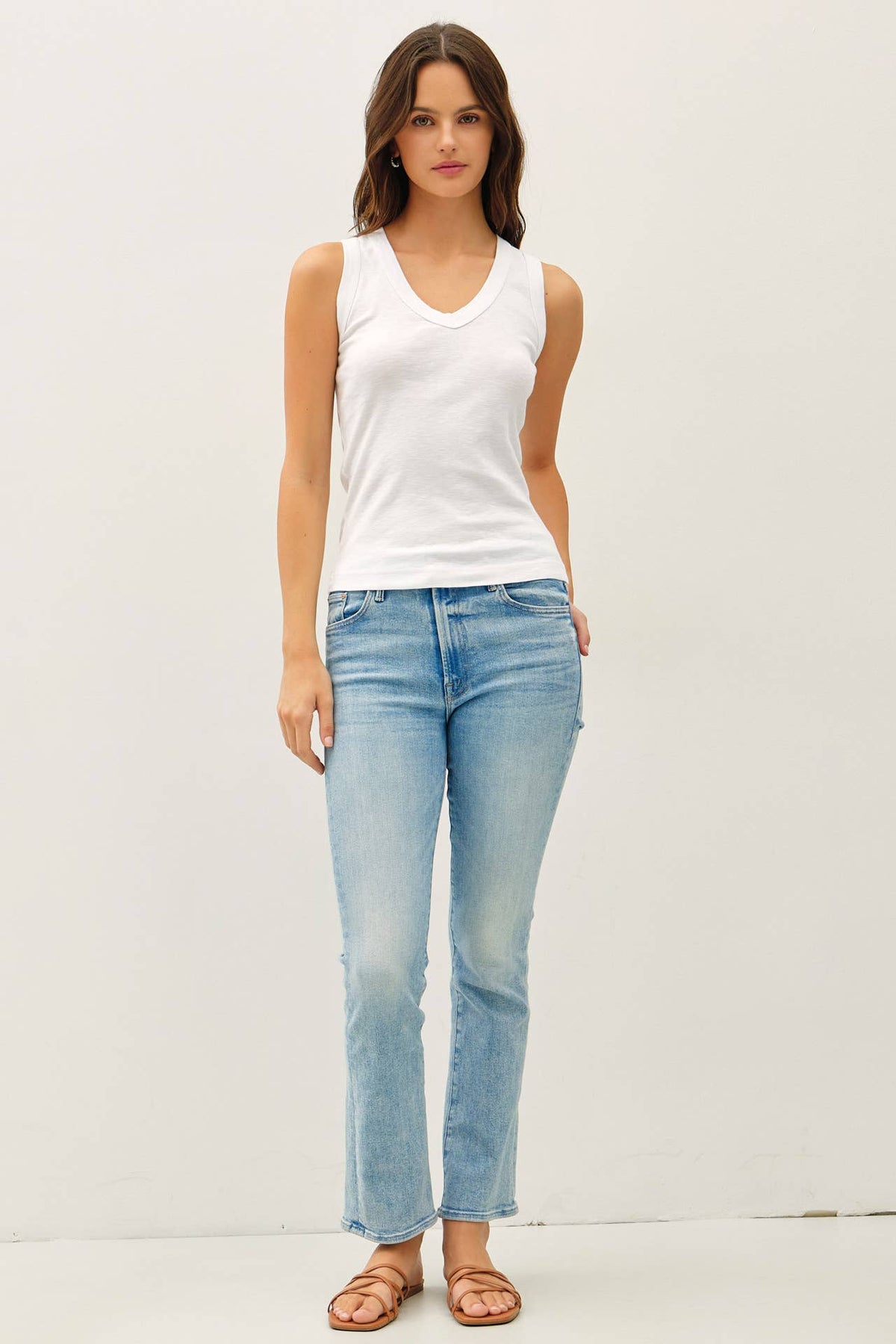 The Calder Garment-Dyed Cotton V-Neck Tank – 100% Cotton Everyday Essential for Women