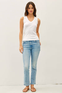 The Calder Garment-Dyed Cotton V-Neck Tank – 100% Cotton Everyday Essential for Women