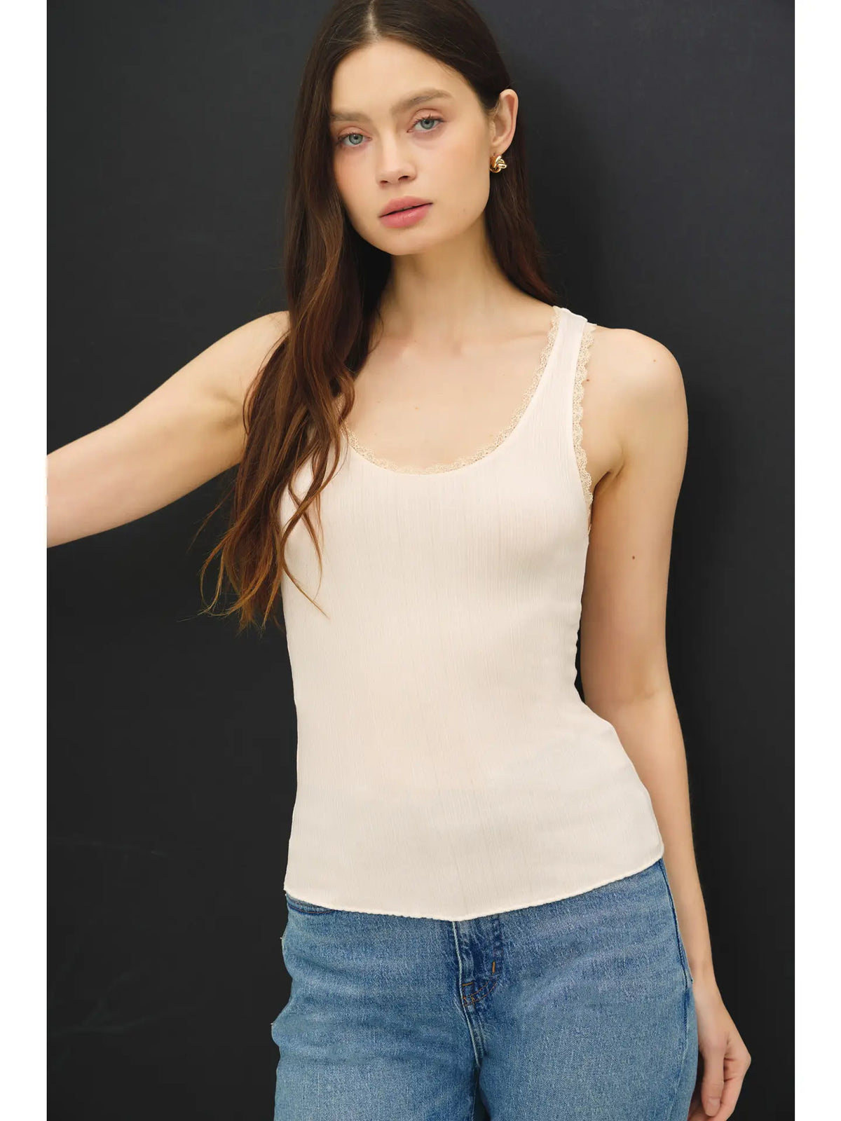 The Clara Lace Trim Knit Tank