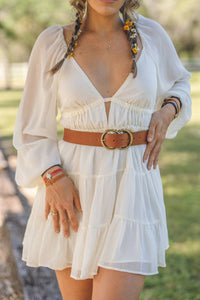 Laredo Wide Leather Belt – Western Double Circle Buckle
