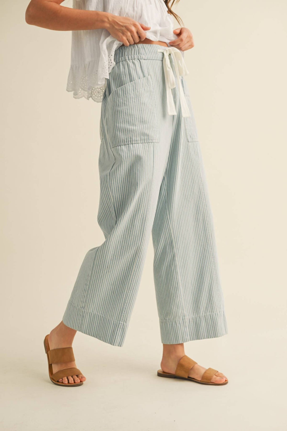 The Marlowe Stripe Wide Leg Pants
