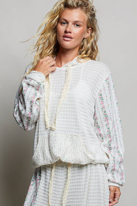 Willow Mixed Knit Hoodie: Natural Multi