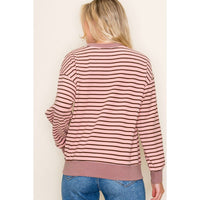 Staccato Sugarplum Striped Pocket Sweatshirt – Brushed Knit Holiday Pullover | Northern Belle Boutique