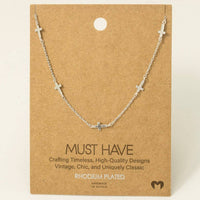Meadow Grace Gold Dipped Cross Station Necklace – Dainty Faith-Inspired Jewelry