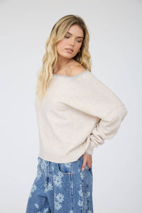 A Little Closer Boat Neck Sweater: Oatmeal