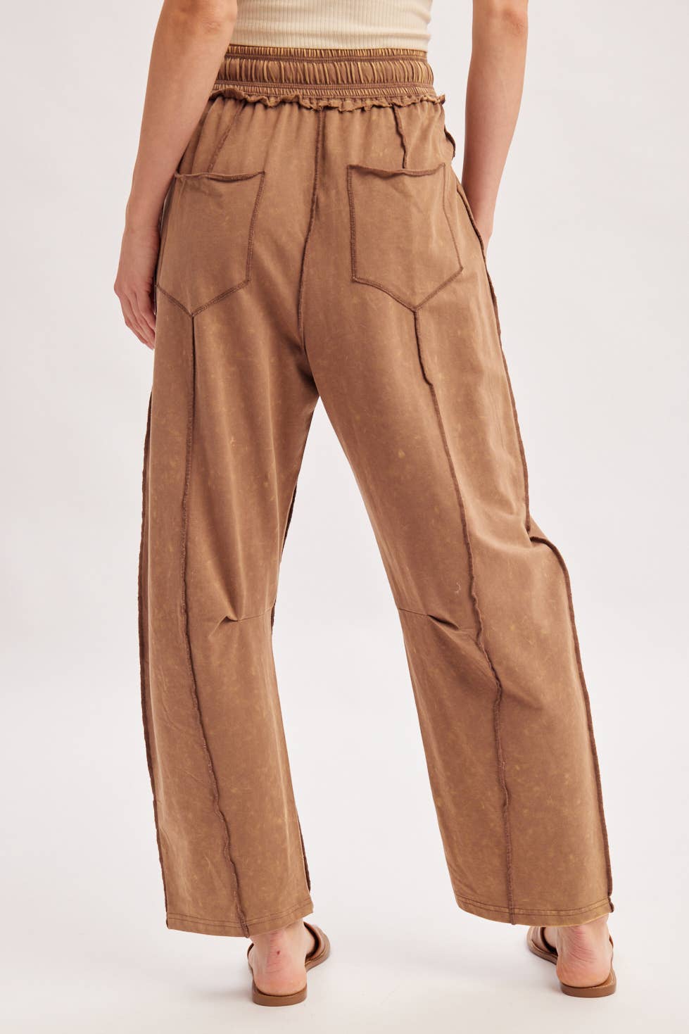 Vintage Wash Utility Pants: Latte