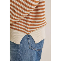 Apple Orchard Stripe Sweater: taupe/multi