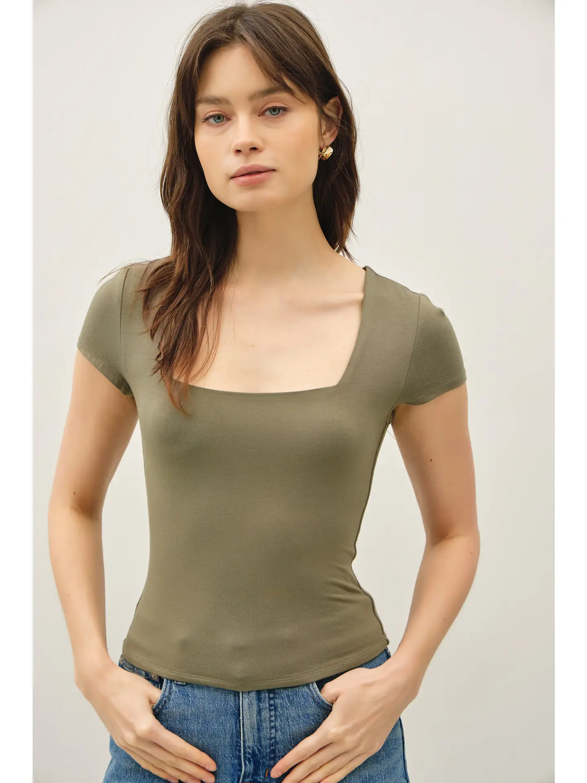 Emma Essential Square Neck Tee