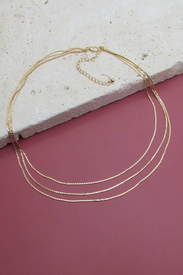 Harper Triple Layer Dainty Chain Necklace – Gold or Silver Tarnish-Free Jewelry