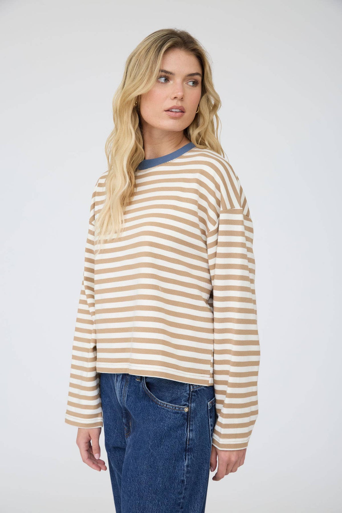 On Repeat Stripe Knit Top: Tan