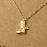 Cowgirl Charm Boot Pendant Necklace: Gold – Western Jewelry