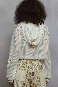 The Lennon Crochet Hoodie Jacket – Double Gauze Patch Lightweight Zip Hoodie