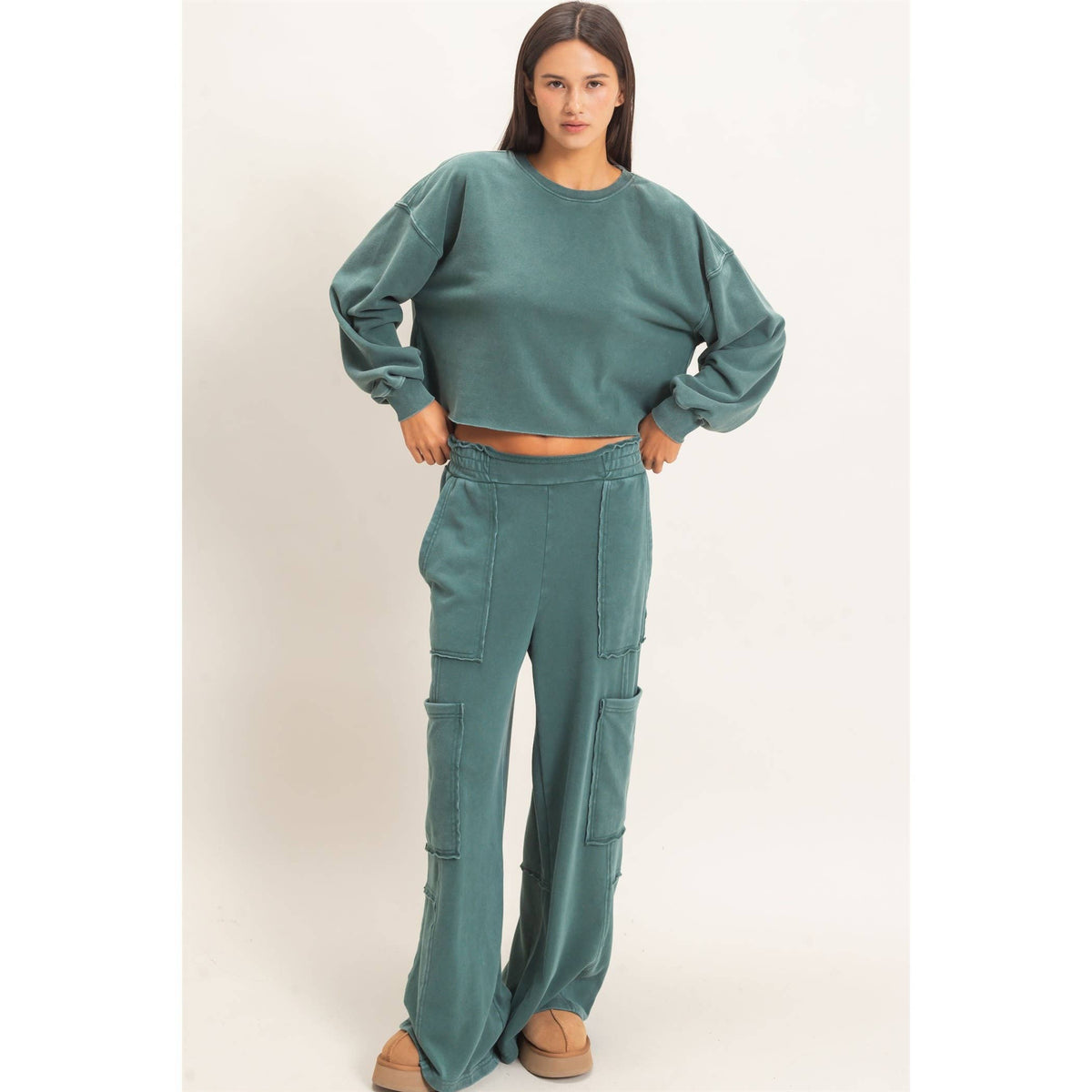 The Reset Mineral Wash Cropped Sweatshirt