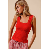 The Poppy Jacquard Tank: Red