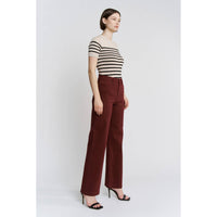 Mica Denim "Rowan" High Rise Wide Leg Jeans – Merlot