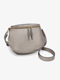 Jen & Co. Megan Distressed Sling Bag: Brown  – Vegan Leather Crossbody with Guitar Strap