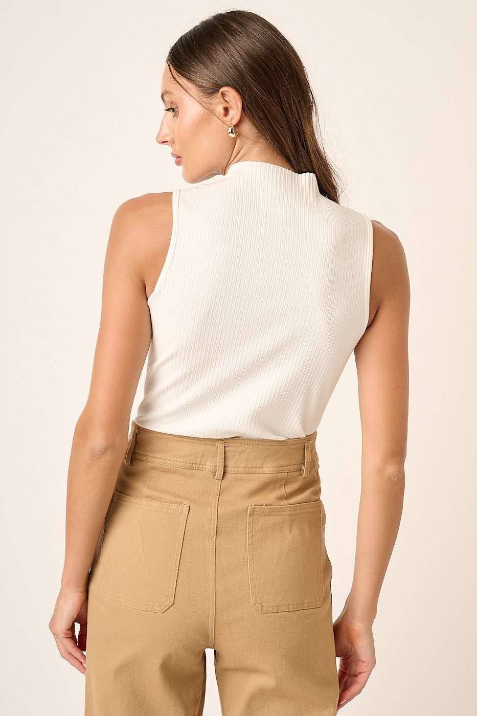 The Eliza Ribbed Mock Neck Tank