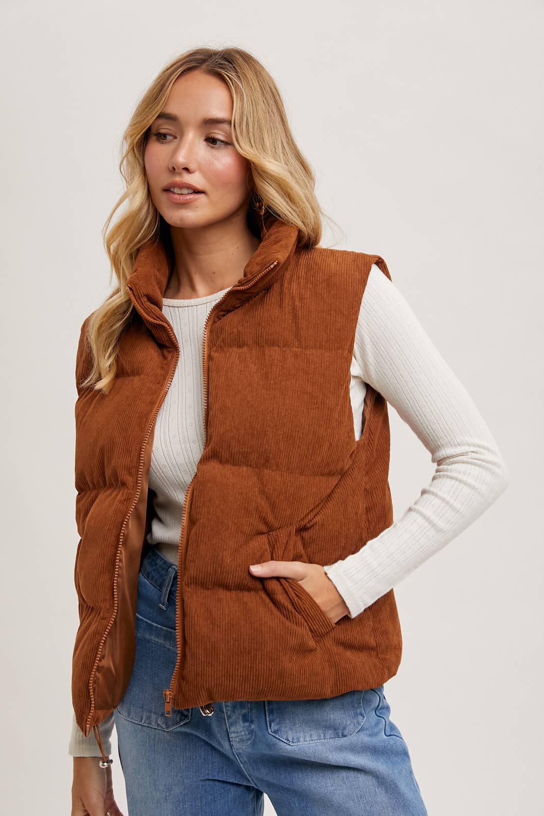 Lindy Corduroy Puffer Vest