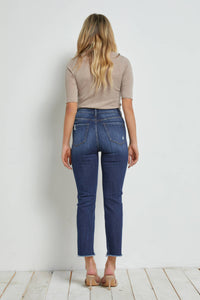 Mica Denim High Rise Crop Straight: Dark Wave